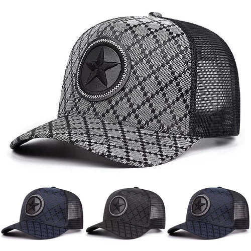 Creative Simple Mesh Hat Five pointed Star Grid Street Pop Hip Hop Hat