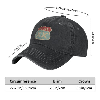 Vintage Mgk Lost Americana Rapper Baseball Cap Men Women Distressed Denim Headwear