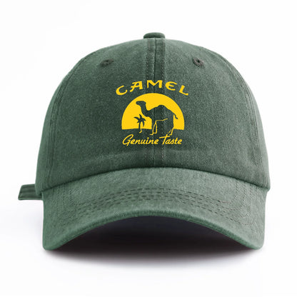 Camel Print Washed Baseball Cap for Adults, Minimalist Retro Style Casual Soft Adjustable