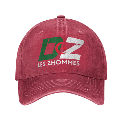 DZ Algeria Supporter Algerian Djazair Baseball Cap Vintage Distressed Denim