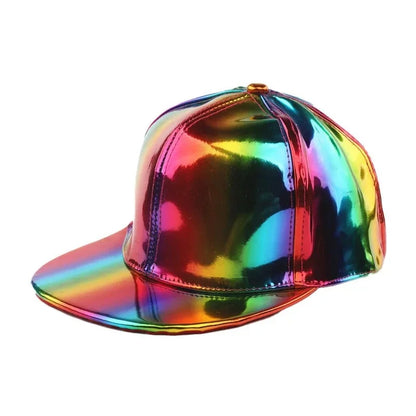 Fashion PU Rainbow Color Changing Baseball Cap