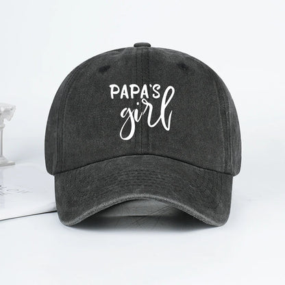 Vintage "Papa's Girl" Print Washed Baseball Cap