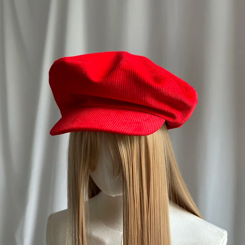 Harajuku Suede Red Navy Style Cloud Caps