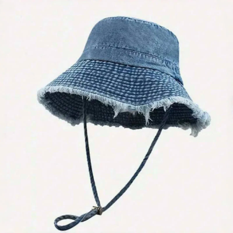 100% Cotton Washed Frayed Edge Bucket Hat