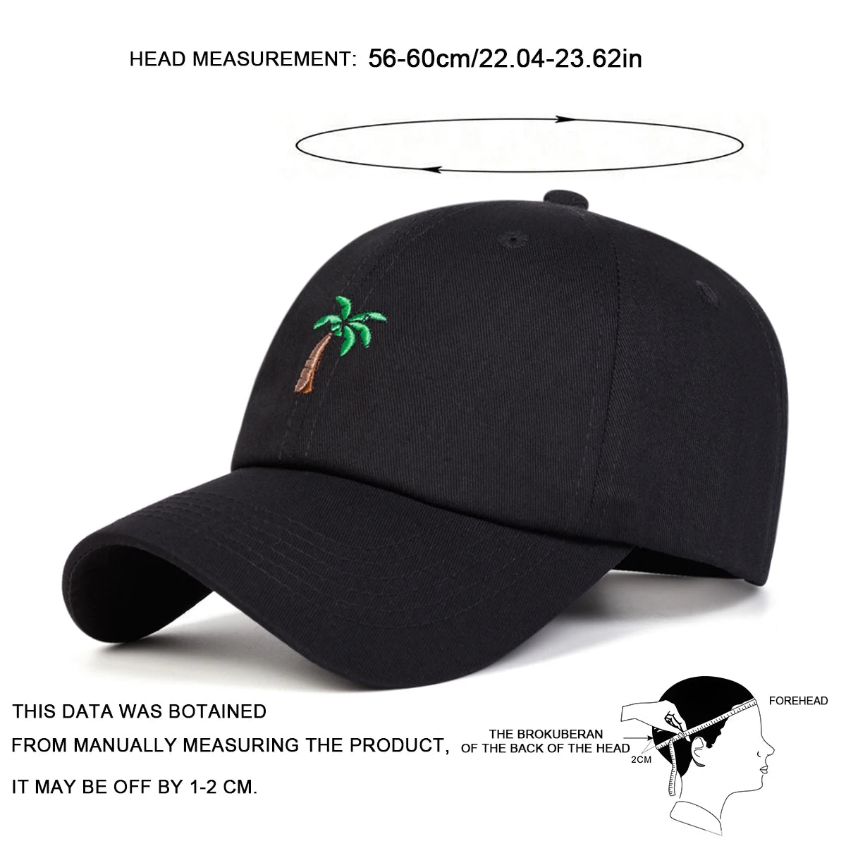 Unisex Coconut Tree Embroidery Baseball Caps