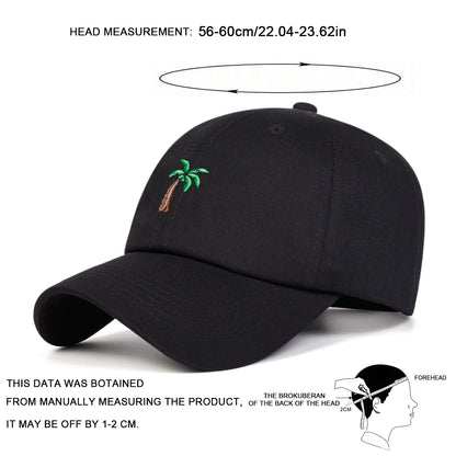 Unisex Coconut Tree Embroidery Baseball Caps