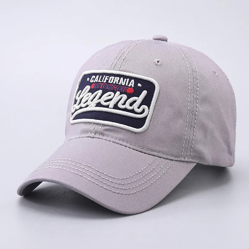 3D Letter Embroidered Baseball Cap, All Cotton Legend Washed Curved Brim Hat