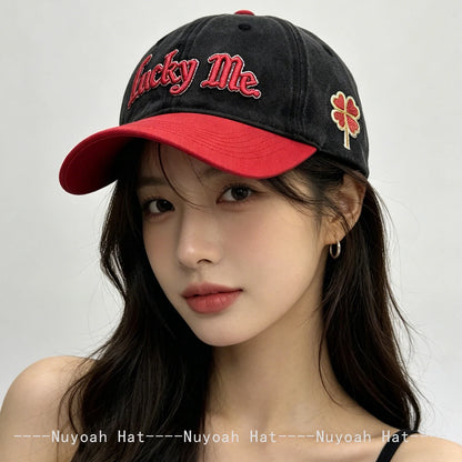 3D Lucky Four-Leaf Clover Letter Embroidery Baseball Hats