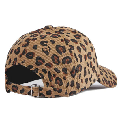Women Winter Hat Leopard Pattern Corduroy Baseball Cap