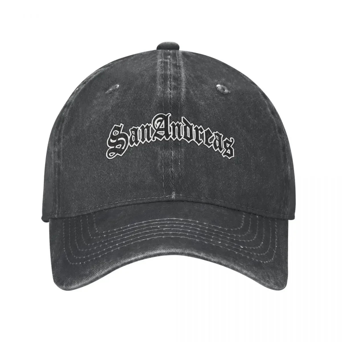 Classic San Andreas Logo Baseball Cap Unisex Style Distressed Denim Sun Cap Outdoor