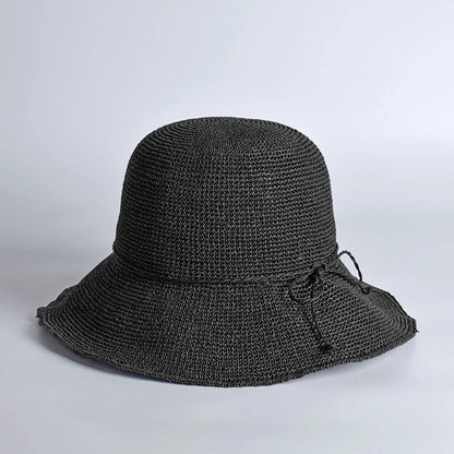 2026 New Raffia Cloche Hat Women Straw Hat Floppy Picnic Hat