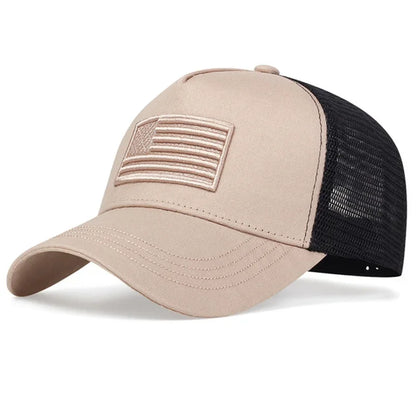 USA Flag Mesh Baseball Cap Summer Breathable Hat