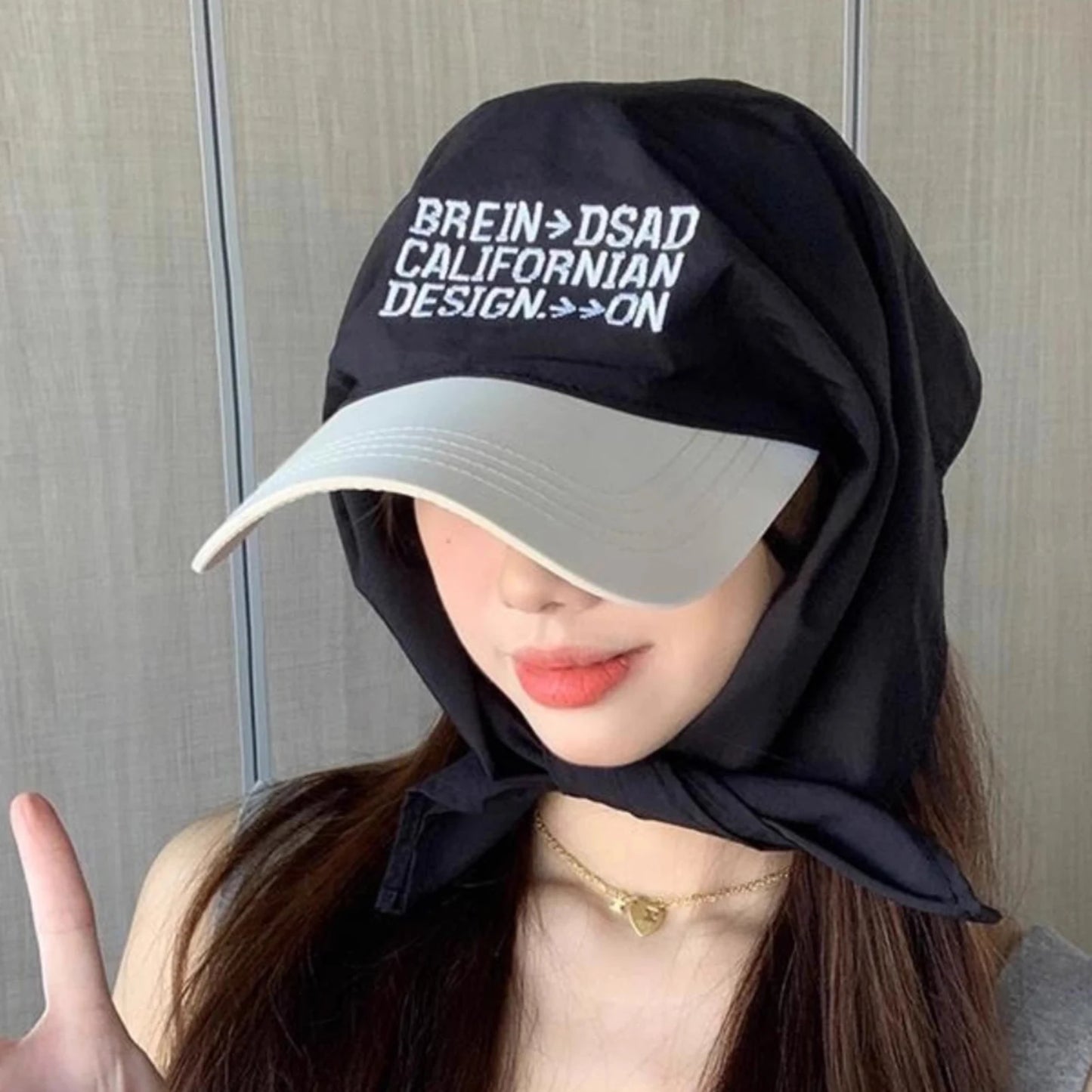 Bandana Embroidery Baseball Cap Self-Tie Headwrap Skull Cap