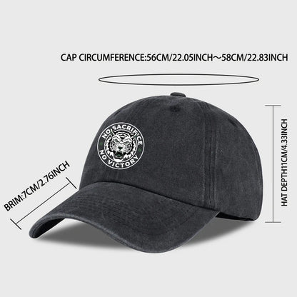 Tiger Logo Washed Baseball Cap Soft Comfortable Lightweight Breathable Adjustable Trendy Fashion Unisex