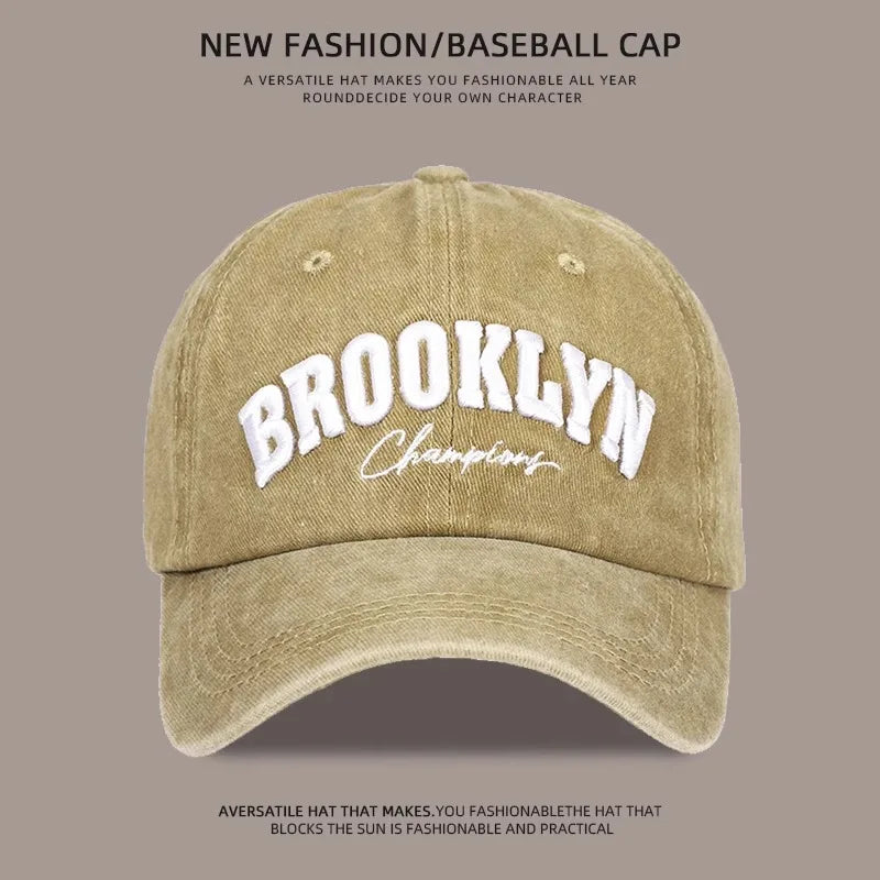 Brookklyn Alphabet 3D Letter Embroidery Baseball Hat Hip-Hop Men Women