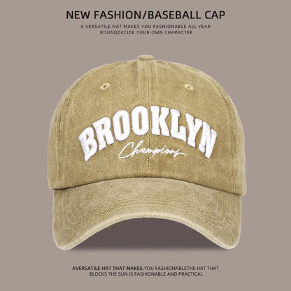 Brookklyn Alphabet 3D Letter Embroidery Baseball Hat Hip-Hop Men Women