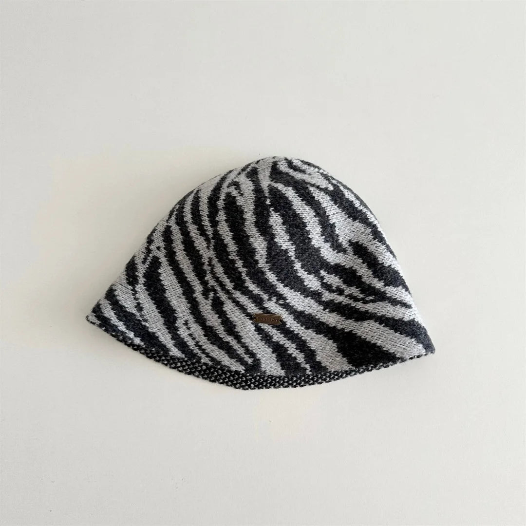 2026 Autumn Kids Fisherman Hat Stripe Knitted Hat