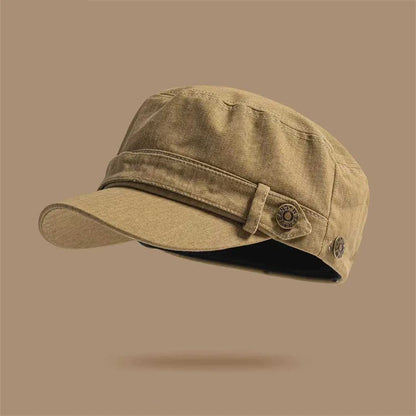 Unisex Solid Color Flat Top Military Cap Adjustable Outdoor