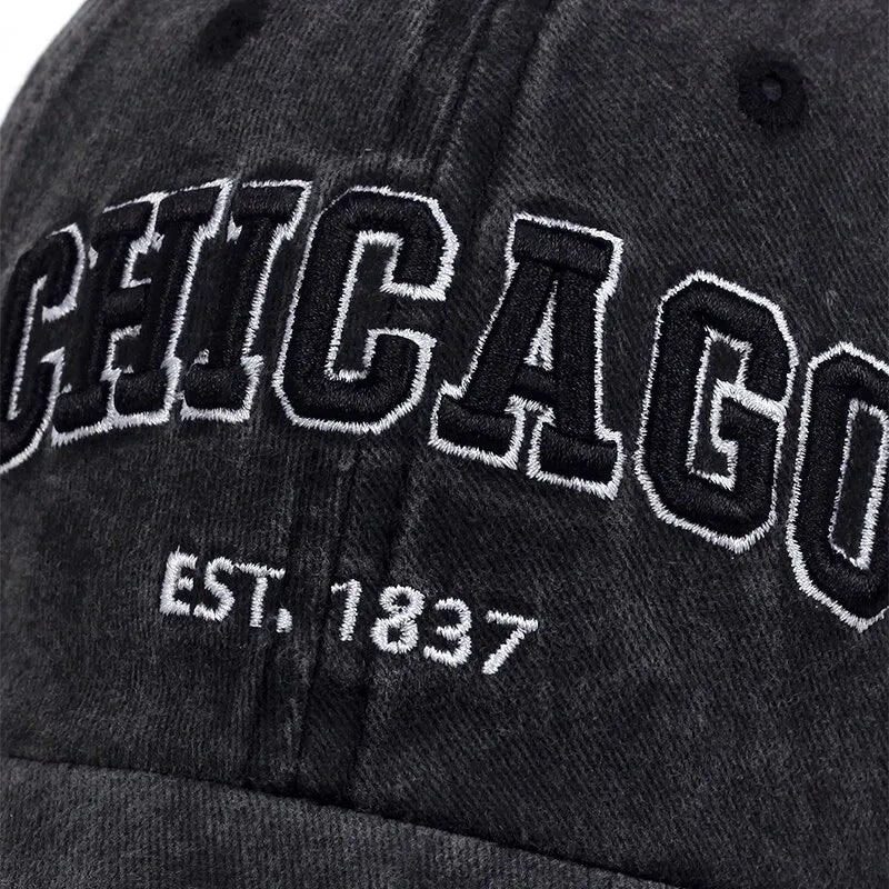 Letter Chicago Baseball Cap Men Women Spring Summer Cotton Unisex Baseball Cap