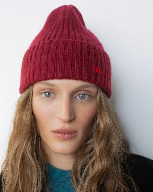 Winter Unisex Monogram-Embroidered Wool Beanie Knitted Beanie Hat