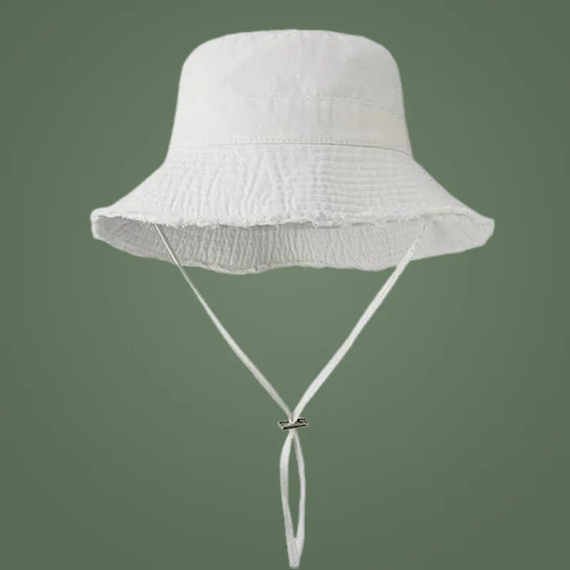 100% Cotton Washed Frayed Edge Bucket Hat