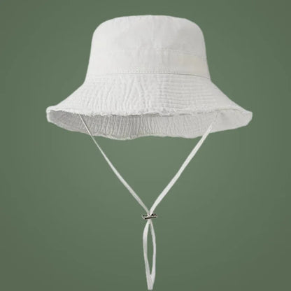 100% Cotton Washed Frayed Edge Bucket Hat