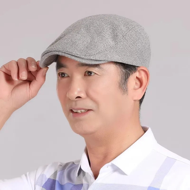 Breathable Linen Cotton Beret Hat Fashion Lightweight Beret Caps