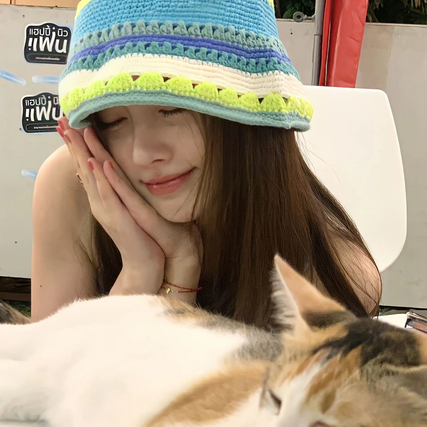 2023 Autumn New Crochet Korean Handmade Bucket Hat