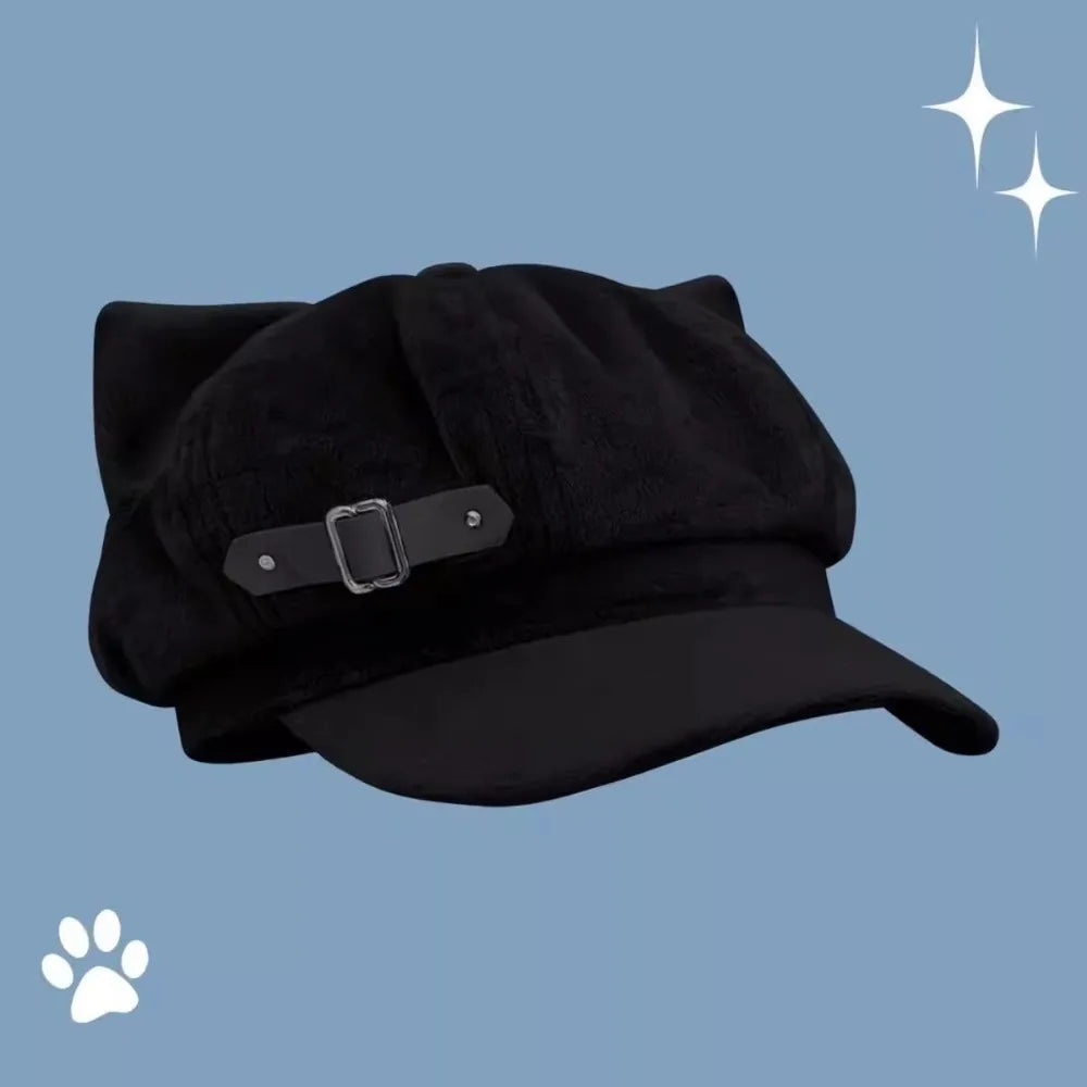 2026 Cute Cat Ears Women's Beret Anime Cat