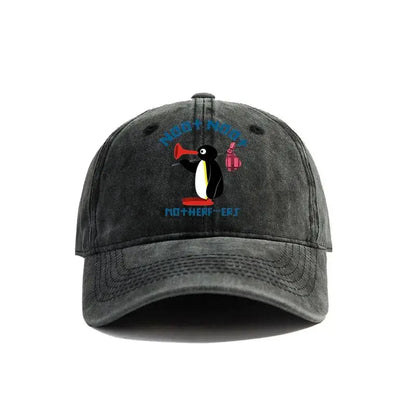 Noot Noot Pingu Distressed Baseball Cap Cool Men Women