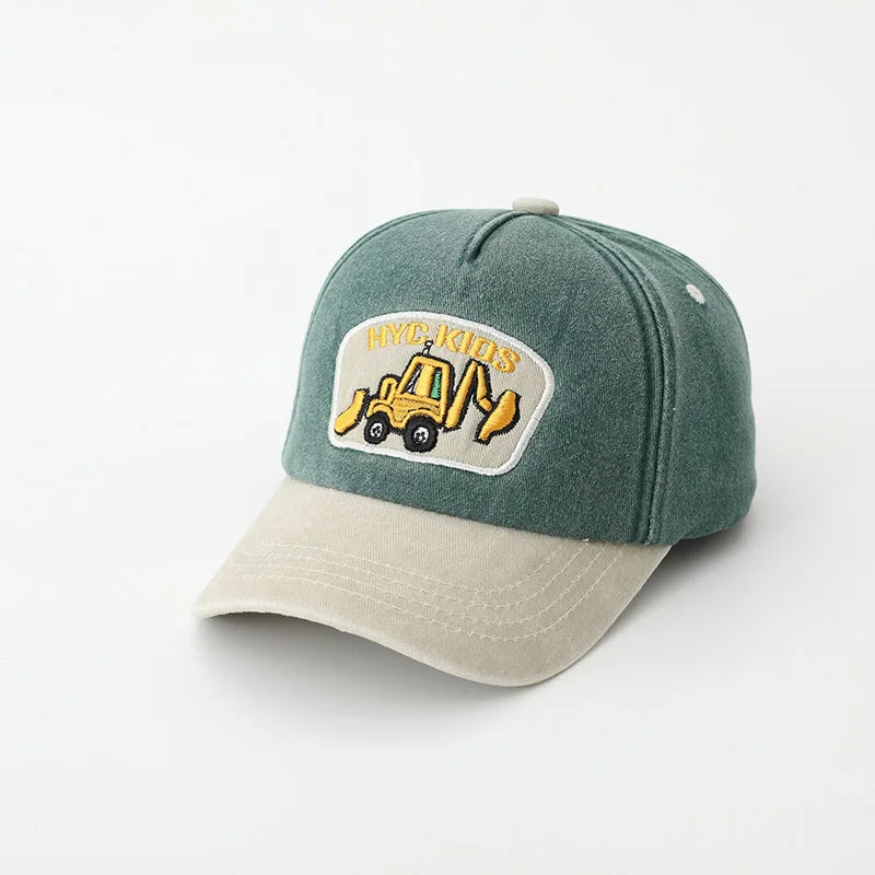 Fashion Letter Children Baseball Hat Solid Color Baby Peaked Cap