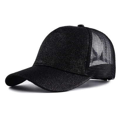 Summer Glitter High Ponytail Baseball Cap Female
