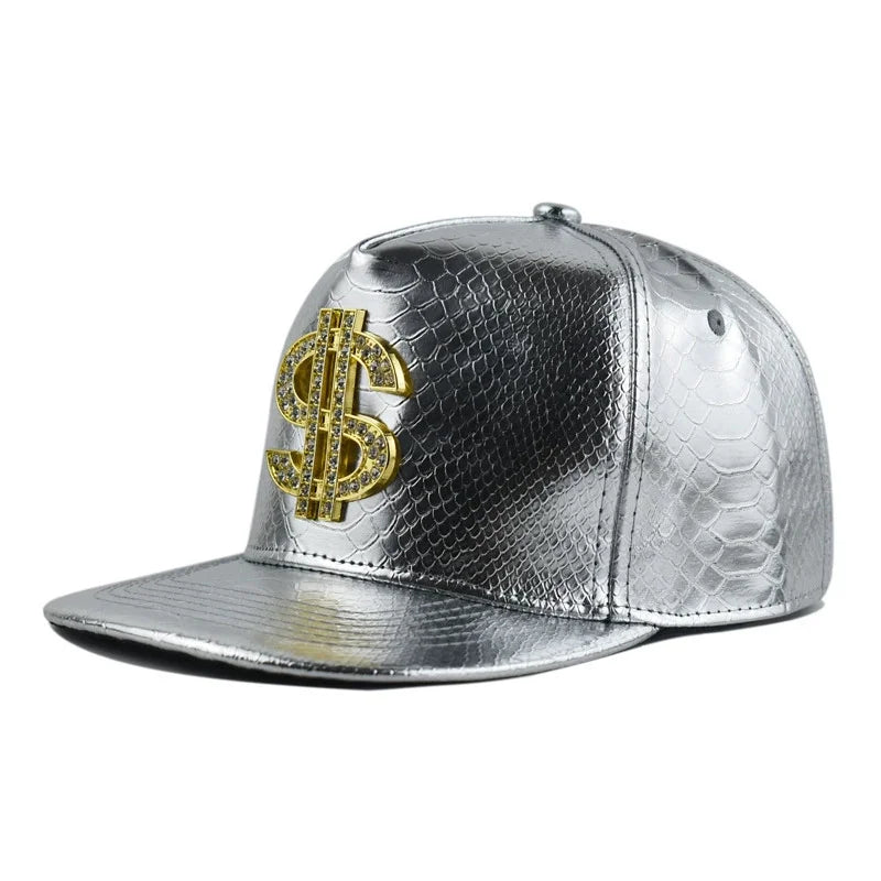 Dollar Sign Leather Baseball Cap Men Women