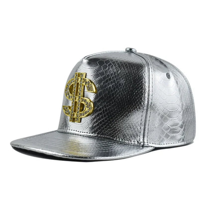 Dollar Sign Leather Baseball Cap Men Women
