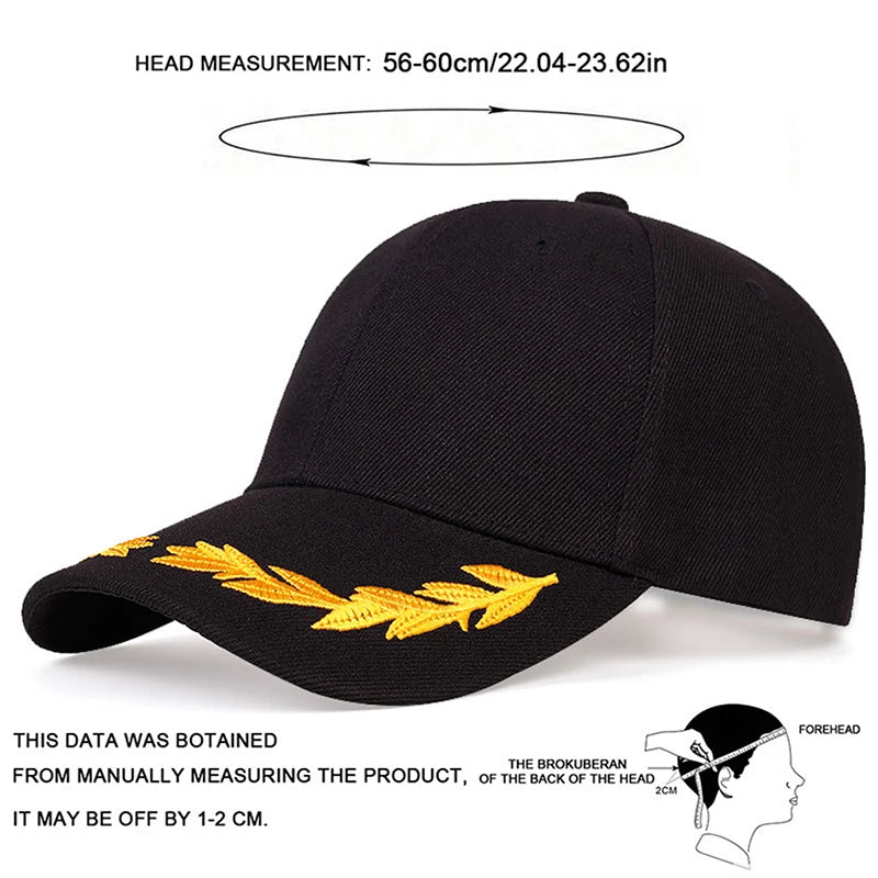 Unisex Wheat Ear Embroidery Baseball Caps Spring and Autumn