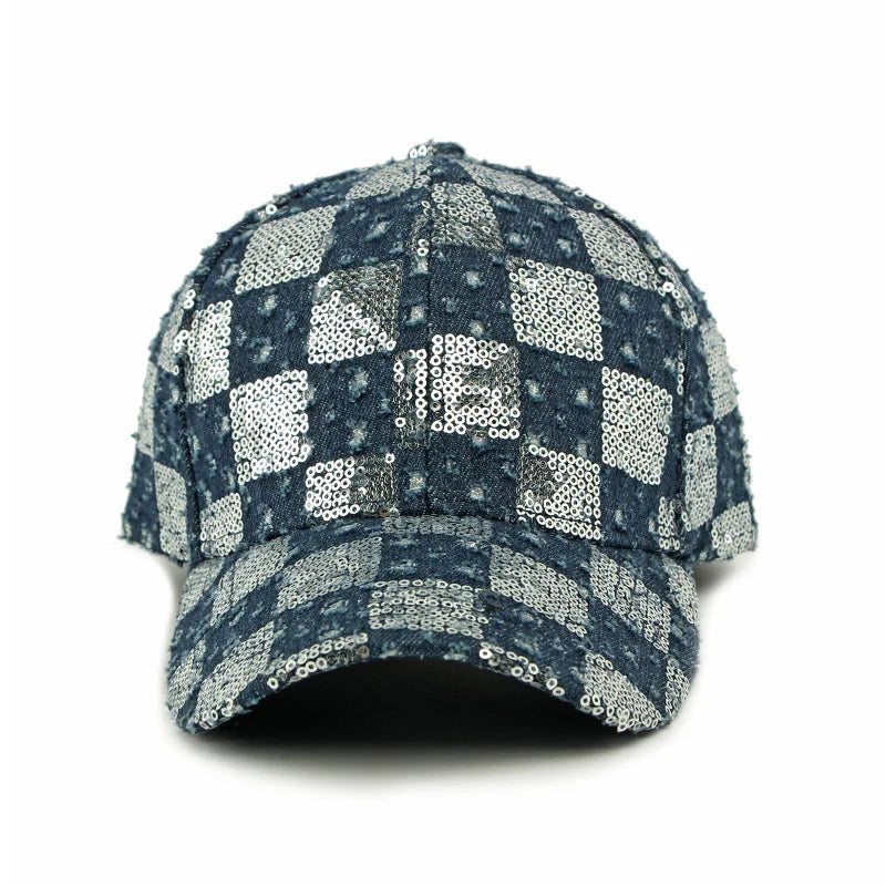 Sequined Ethnic Style Baseball Cap Women