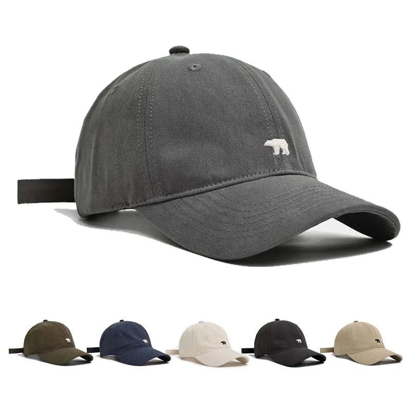 Stylish Polar Bear Embroidered Baseball Cap Sun Protective Breathable Adjustable