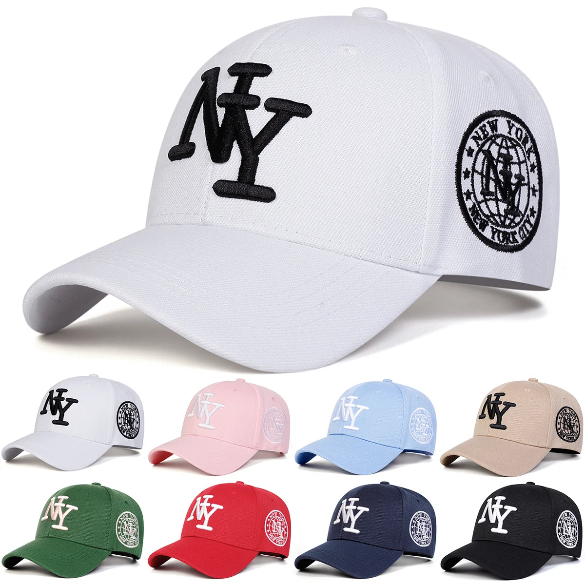 Unisex NY Letter Embroidery Baseball Caps Spring Autumn