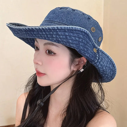 Portable Western Cowboy Summer Bucket Hat