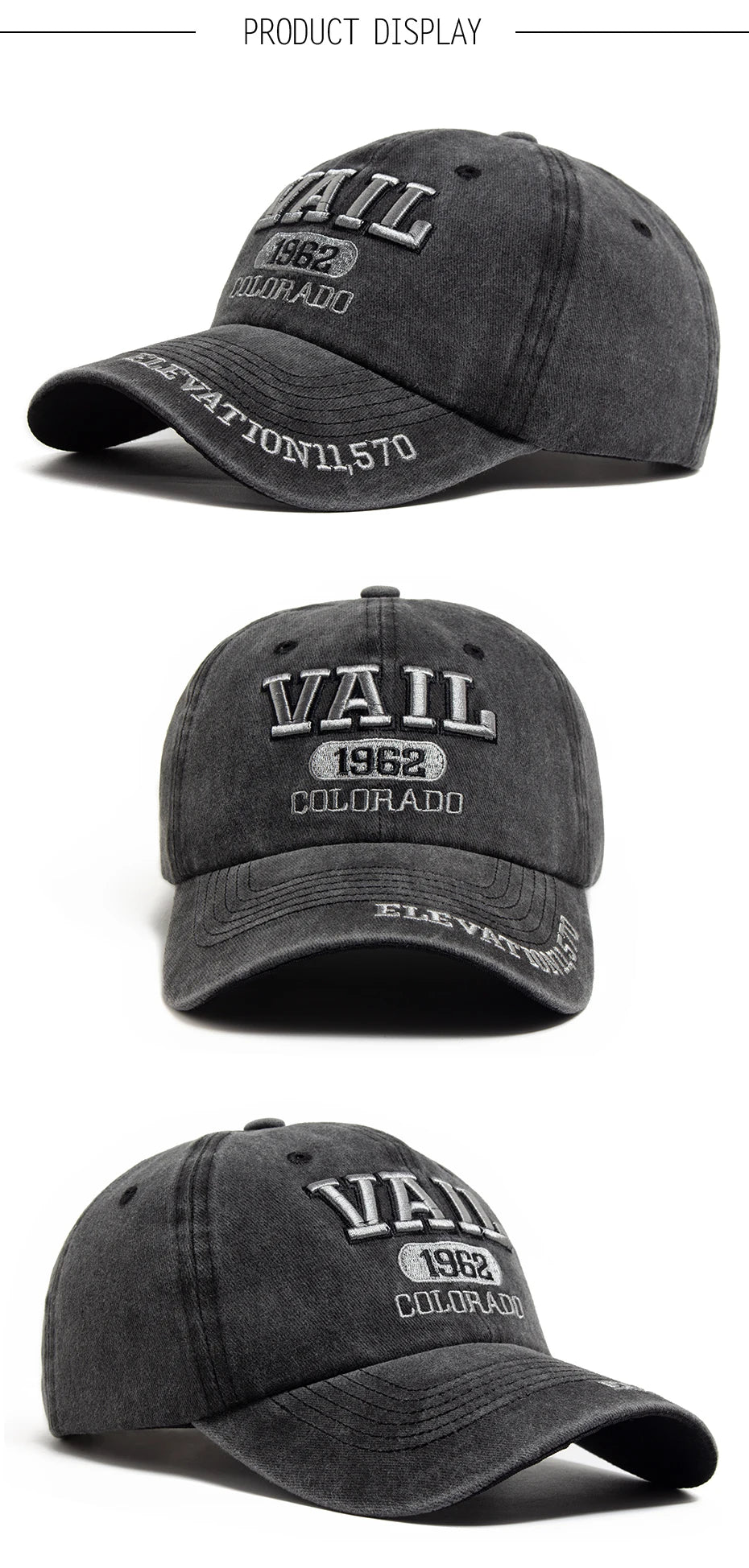 Men's Baseball Cap Fashion Vail Letter Embroidered Cotton Soft Top Women Hats