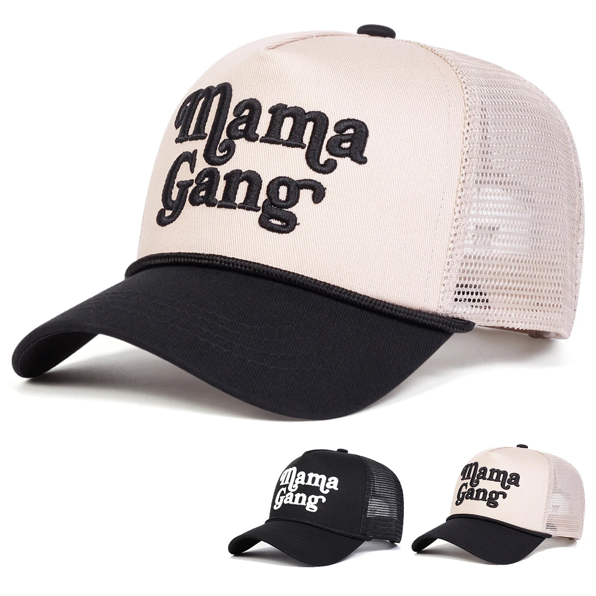 Unisex Mamagang Letter Embroidery Baseball Net Caps Spring and Summer