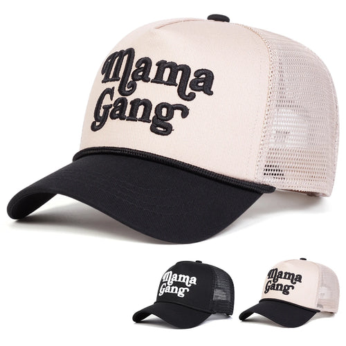 Unisex Mamagang Letter Embroidery Baseball Net Caps Spring and Summer