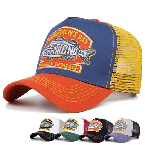 Unisex Summer Fishing Cap Breathable Mesh Trucker Hat Men Women