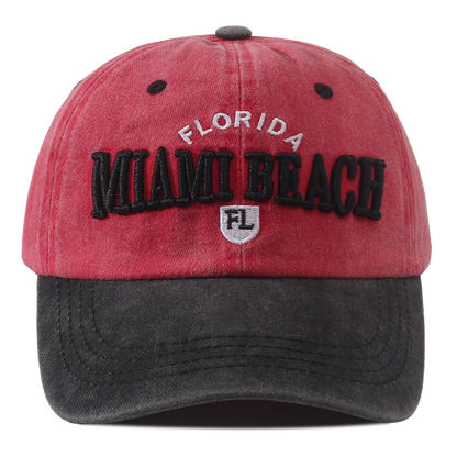 Miami Beach Letter Embroidered Baseball Cap Hip Hop
