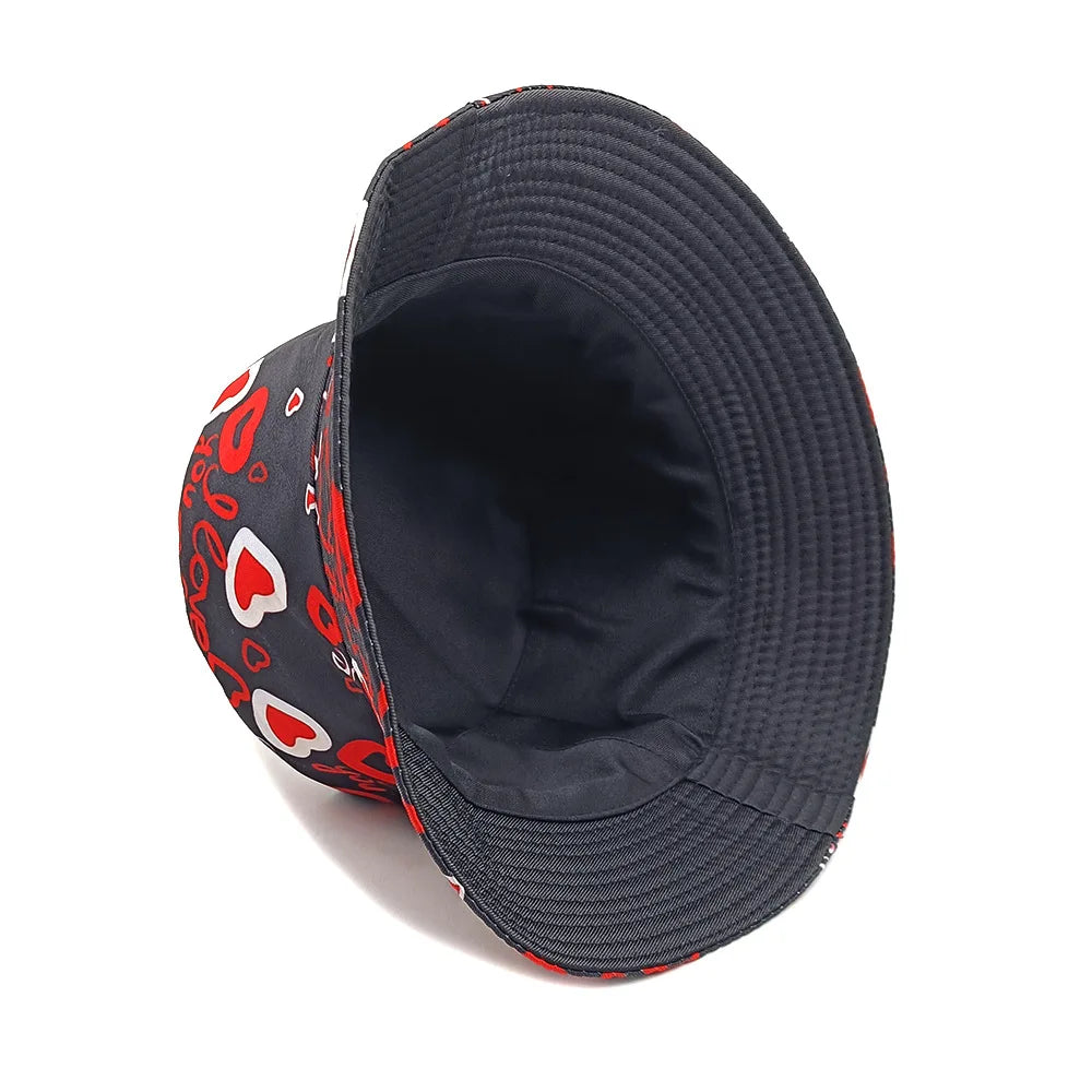 Love Pattern Valentine's Day Gift Bucket Hat Women Men Summer