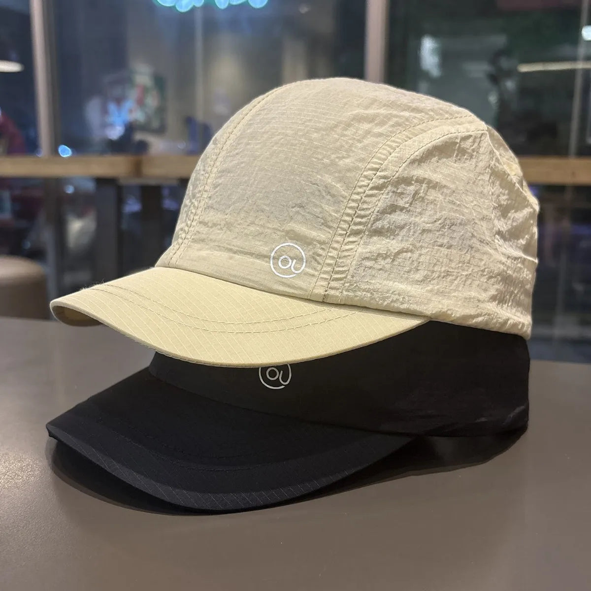 Letter Embroidered Short Brim Baseball Cap