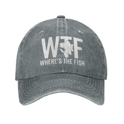 WTF Where's The Fish Hat Women Baseball Hat Graphic Cap Men’s For Cap