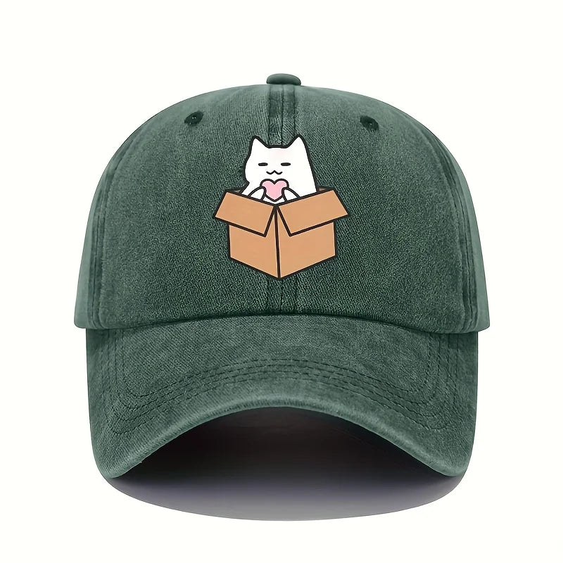Cute Cat Printed Pattern Baseball Hat Cute Style Men's and Women's