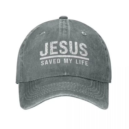 Casual Washed Jesus Saved My Life Ponytail Baseball Cap Dad Spring Summer