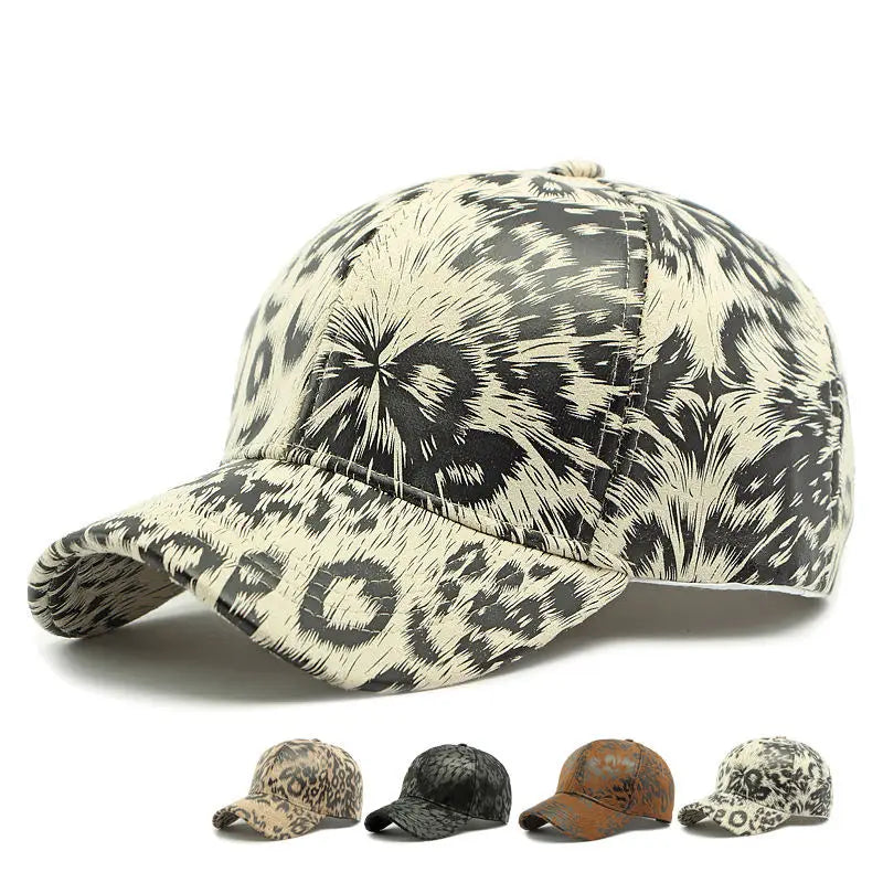 Four Seasons Polyester Leopard Print Casquette Baseball Cap